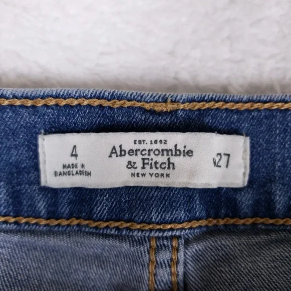 Abercrombie Fitch Distressed Jean Shorts Rolled Hem Casual Grunge Women Size 4 - Picture 6 of 9